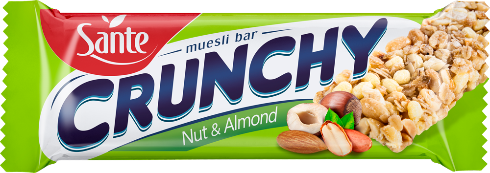 Barra de Muesli CRUNCHY 40g con Nueces, almendras, maní y avellanas